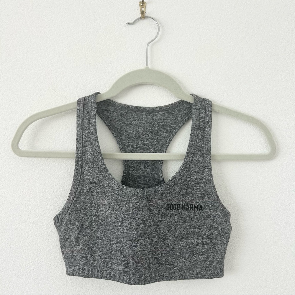 Spiritual Gangster Good Karma Gray Sports Bra
